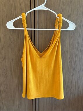 ZARA Braided Strap Tank Top - Mustard Yellow